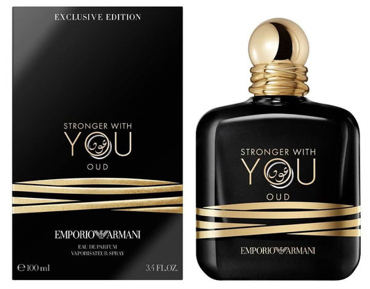 Stronger With You Oud Eau De Parfum Emporio Armani Stronger With You Oud by Giorgio Armani is a woody aromatic fragrance for men, introduced as a new addition in 2022. Fragrance: Emporio Armani Stronger With You Oud presents a sophisticated and intense sc