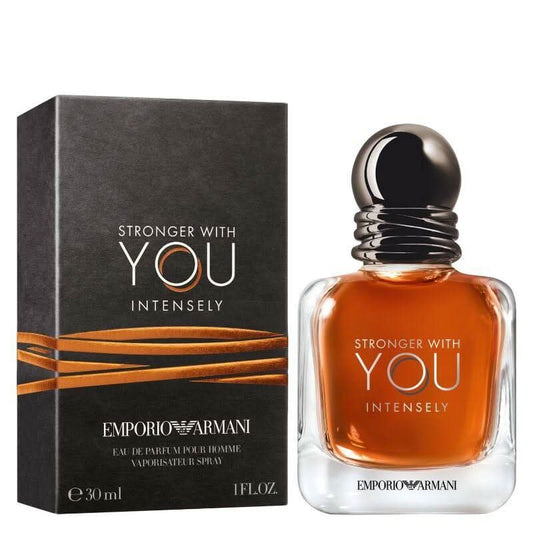 Stronger With You Intensely Eau De Parfum Armani Stronger With You Intensely is a men's fragrance by the Italian fashion brand Giorgio Armani, part of the "Stronger With You" line. This scent is renowned for its power, intensity, and sensuality. Here are