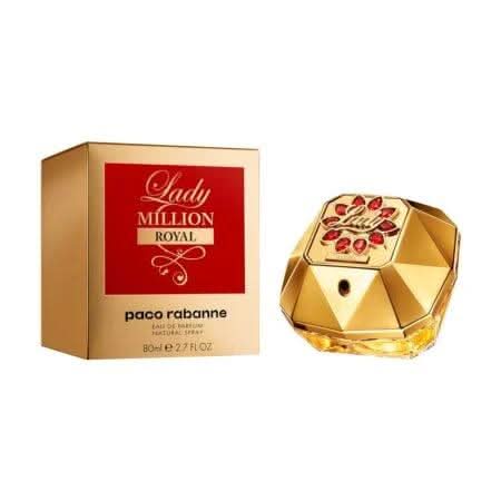 Lady Million Royal Eau De Parfum Paco Rabanne Lady Million Royal Eau de Parfum is a luxurious and sophisticated fragrance that builds upon the iconic Lady Million collection. It is crafted for a woman who exudes confidence and grace, embracing her royal c