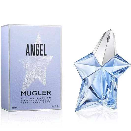 Angel Eau De Parfum Mugler Angel Eau de Parfum is a legendary fragrance, known for its groundbreaking blend of sweet, gourmand, and warm notes. As one of the first fragrances to popularize the gourmand category, Angel offers a rich and indulgent olfactory